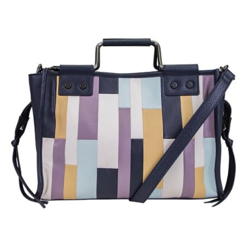 Like New Kooba Cayman Indigo Leather Satchel Bag